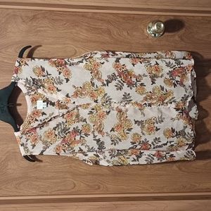 A New Day Blush Rose Floral Sleeveless Blouse Tank Tunic Top Sz XXL